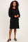 Black Long Puff Sleeve Knit Dress