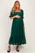 Hunter Green Floral Lace Square Neck Maternity Maxi Dress