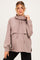 Mocha Long Sleeve Drawstring Hooded Maternity Pullover