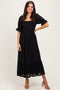 Black Lace Square Neck Maxi Dress
