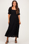 Black Floral Lace Square Neck Maternity Maxi Dress