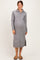 Grey Half-Zip Collar Side Slit Maternity Midi Sweater Dress