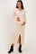 Cream Ribbed Long Sleeve Button Down Maternity Midi Dress