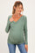 Sage Ribbed Knit Long Sleeve Wrap Maternity Nursing Top