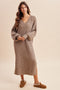 Mocha Thick Rib Oversized Sweater Midi Dress