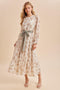 Cloud Floral Sash Tiered Maxi Dress