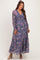 Plum Floral Chiffon Button Down Maternity Maxi Dress