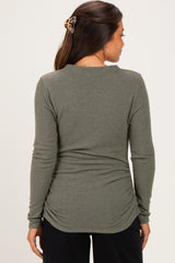 Olive Long Sleeve V-Neck Maternity Top