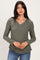 Olive Long Sleeve V-Neck Top