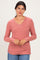 Mauve Long Sleeve V-Neck Top