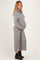 Grey Ribbed Knit Half-Zip Maternity Midi Sweater Dress