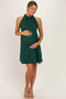 Hunter Green Chiffon High Neck Maternity Dress