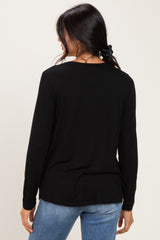 Black Nursing Lift-Up Long Sleeve Top