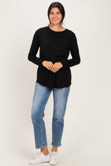 Black Nursing Lift-Up Long Sleeve Top