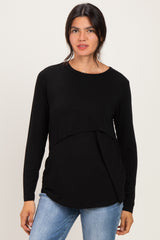 Black Nursing Lift-Up Long Sleeve Top
