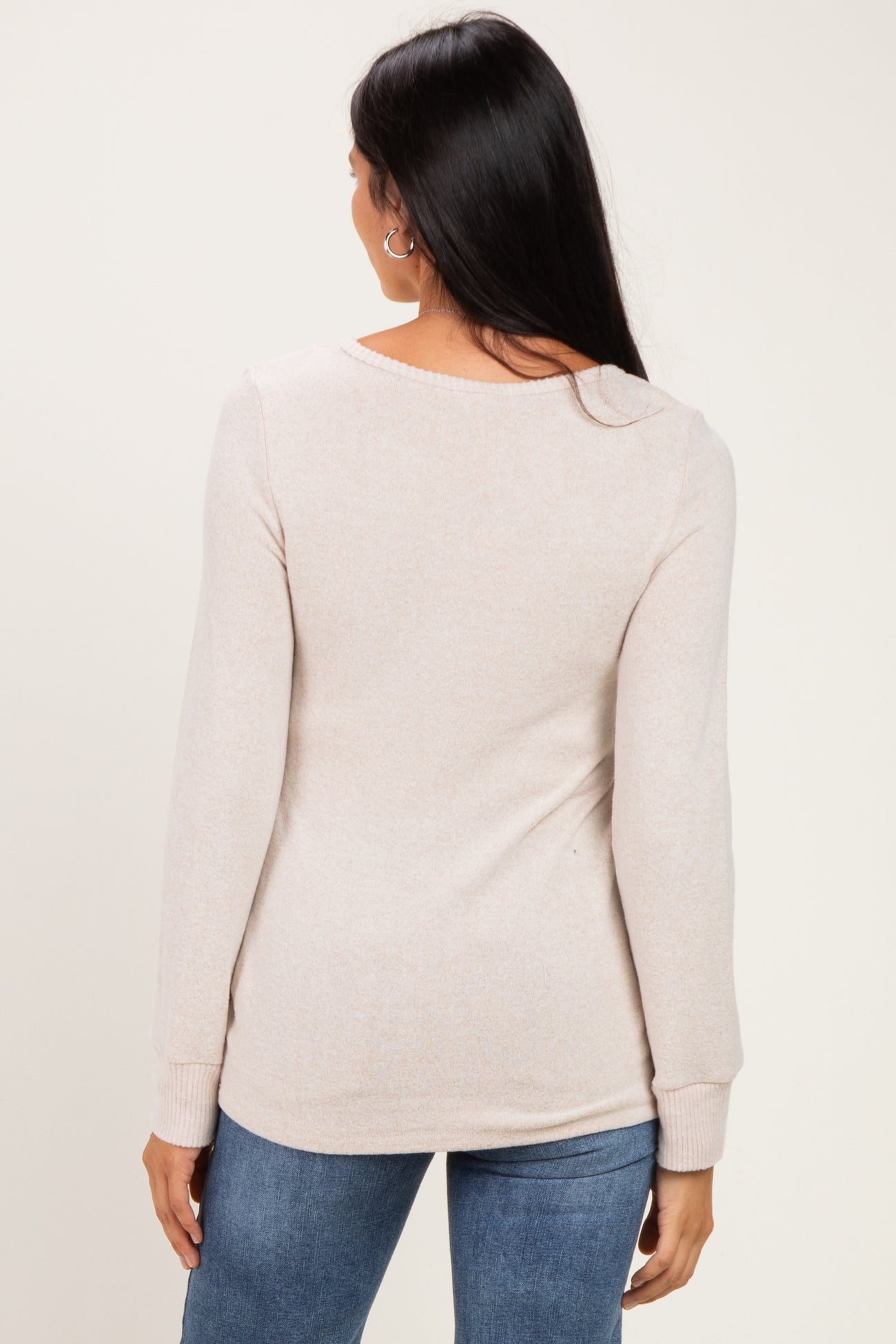 Oatmeal Nursing Layered Knit Top