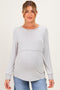 Heather Grey Maternity & Nursing Layered Knit Top