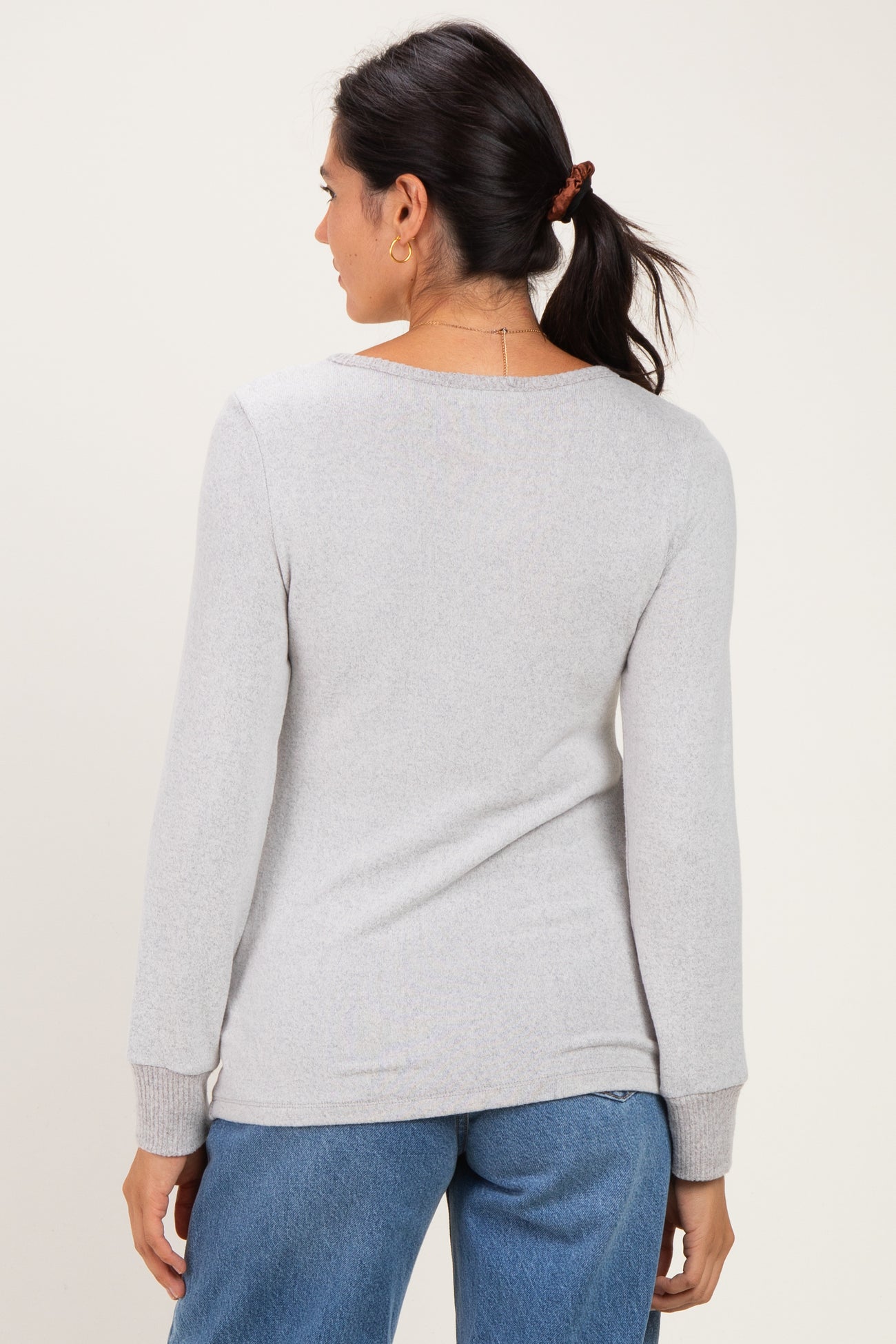 Heather Grey Nursing Layered Knit Top