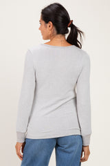 Heather Grey Nursing Layered Knit Top