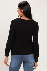 Black Nursing Layered Knit Top