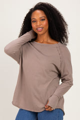 Cocoa Exposed Seam Long Sleeve Top