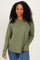 Light Olive Exposed Seam Long Sleeve Top