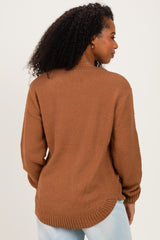 Deep Camel Knit Pullover Sweater