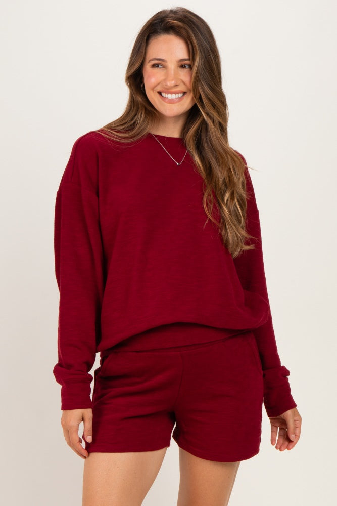 Cabernet Maternity Pullover & Shorts Set
