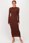 Chocolate Lace Long Sleeve Midi Dress