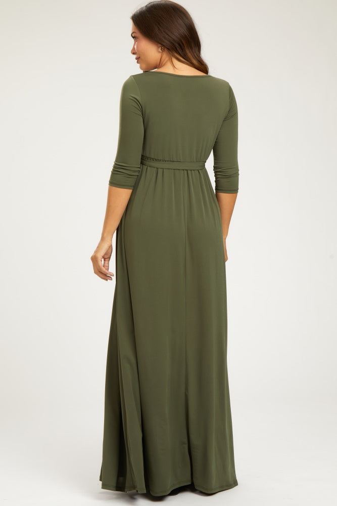 Pinkblush Olive Draped Maternity Maxi Pinkblush Olive Draped Maternity Maxi
