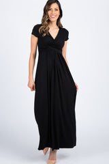 black nursing maxi dress Angel Maternity Martina Maternity & Nursing Black Sleeveless Bamboo Maxi Dress