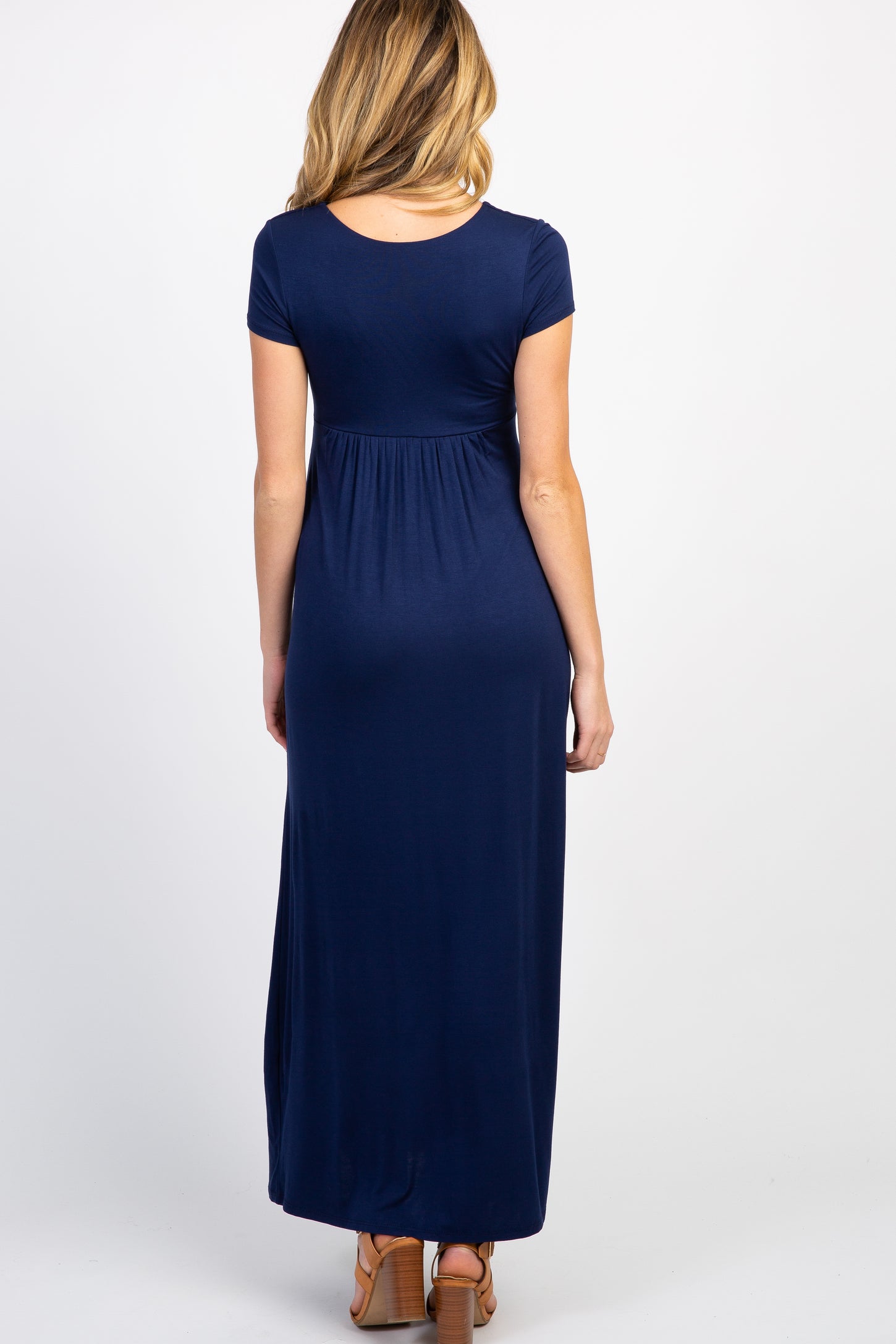 PinkBlush Navy Draped Maternity/Nursing Maxi Dress PinkBlush Navy Draped Maternity/Nursing Maxi Dress