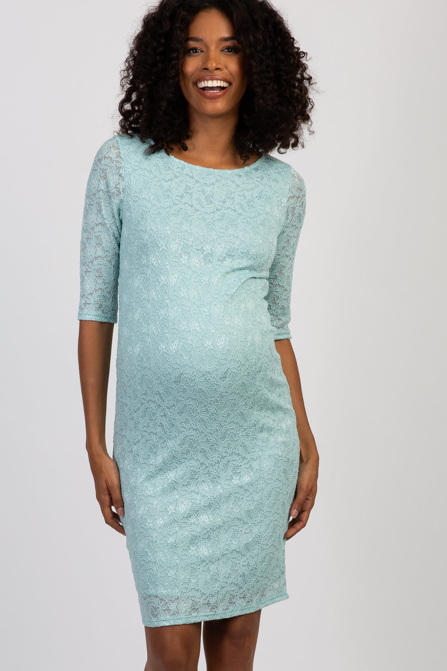 PinkBlush Light Blue Lace Maternity Dress PinkBlush Light Blue Lace Maternity Dress