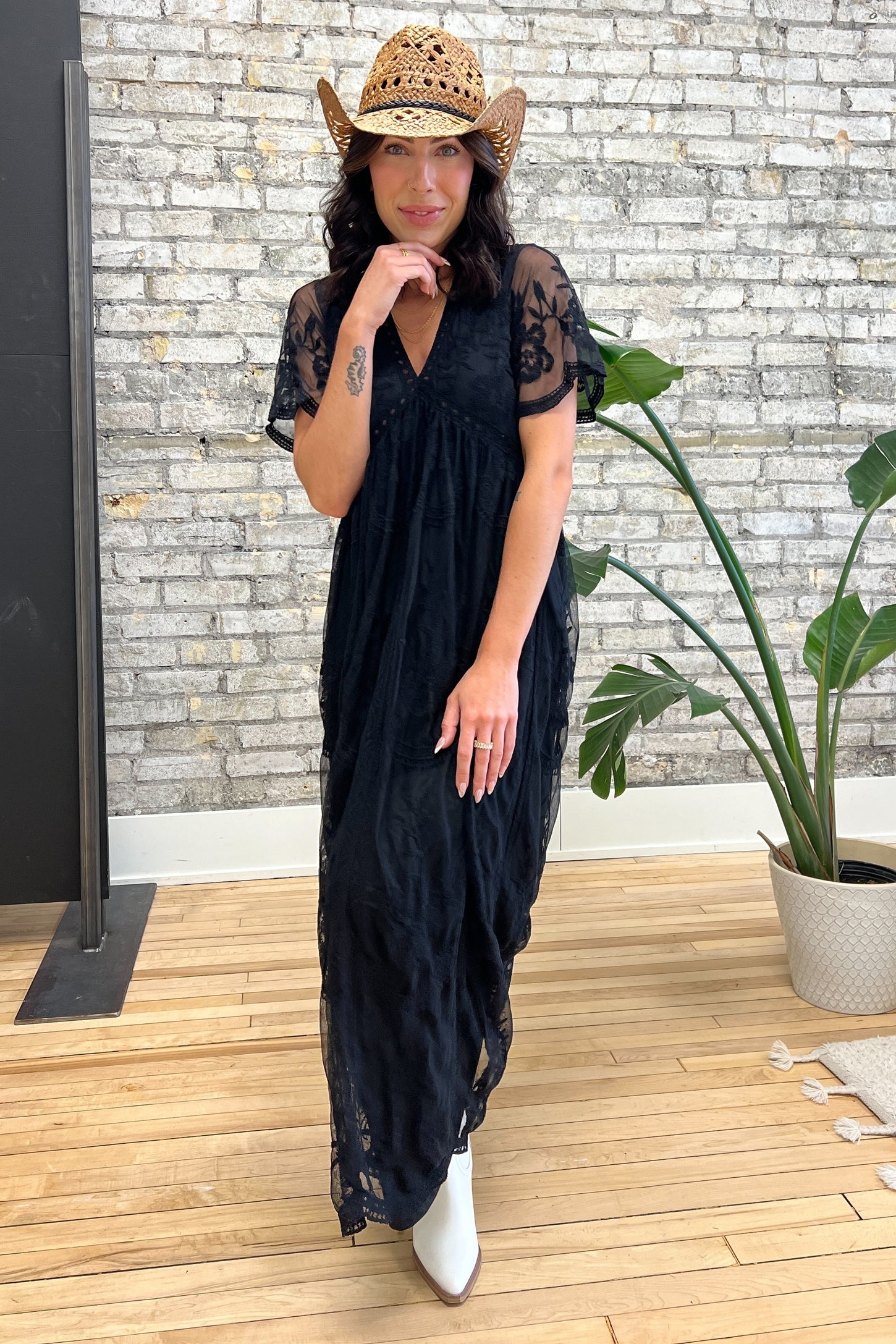 Pinkblush Black Lace Mesh Overlay Maxi Dress Pinkblush Black Lace Mesh Overlay Maxi Dress