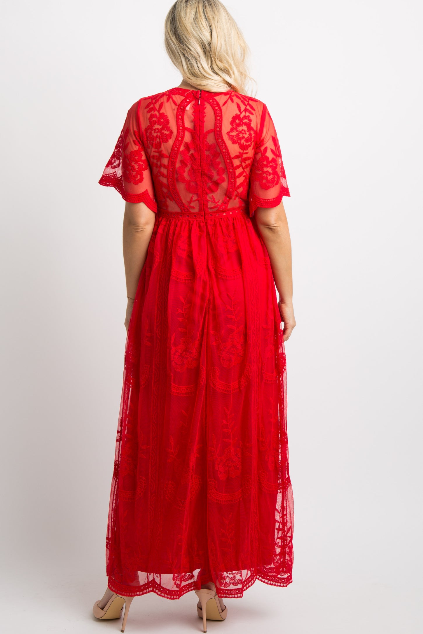 fitted lace wedding dress Pinkblush Red Lace Overlay Maternity Maxi Dress fitted lace wedding dress Pinkblush Red Lace Overlay Maternity Maxi Dress