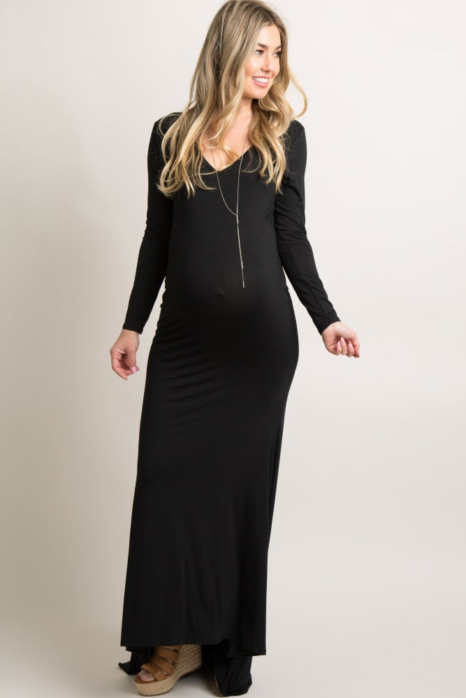 PinkBlush Black Long Sleeve Photoshoot Maternity Gown/Dress - Black PinkBlush Black Long Sleeve Photoshoot Maternity Gown/Dress - Black