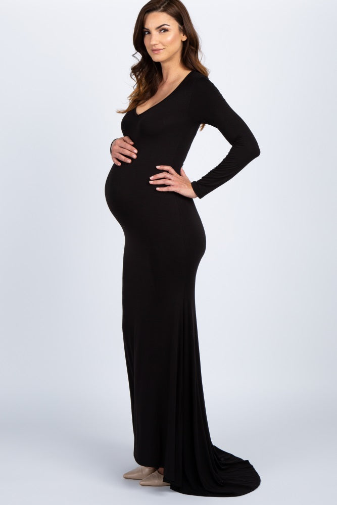 Pinkblush Black Long Sleeve Photoshoot Maternity Gown/Dress - Black Pinkblush Black Long Sleeve Photoshoot Maternity Gown/Dress - Black