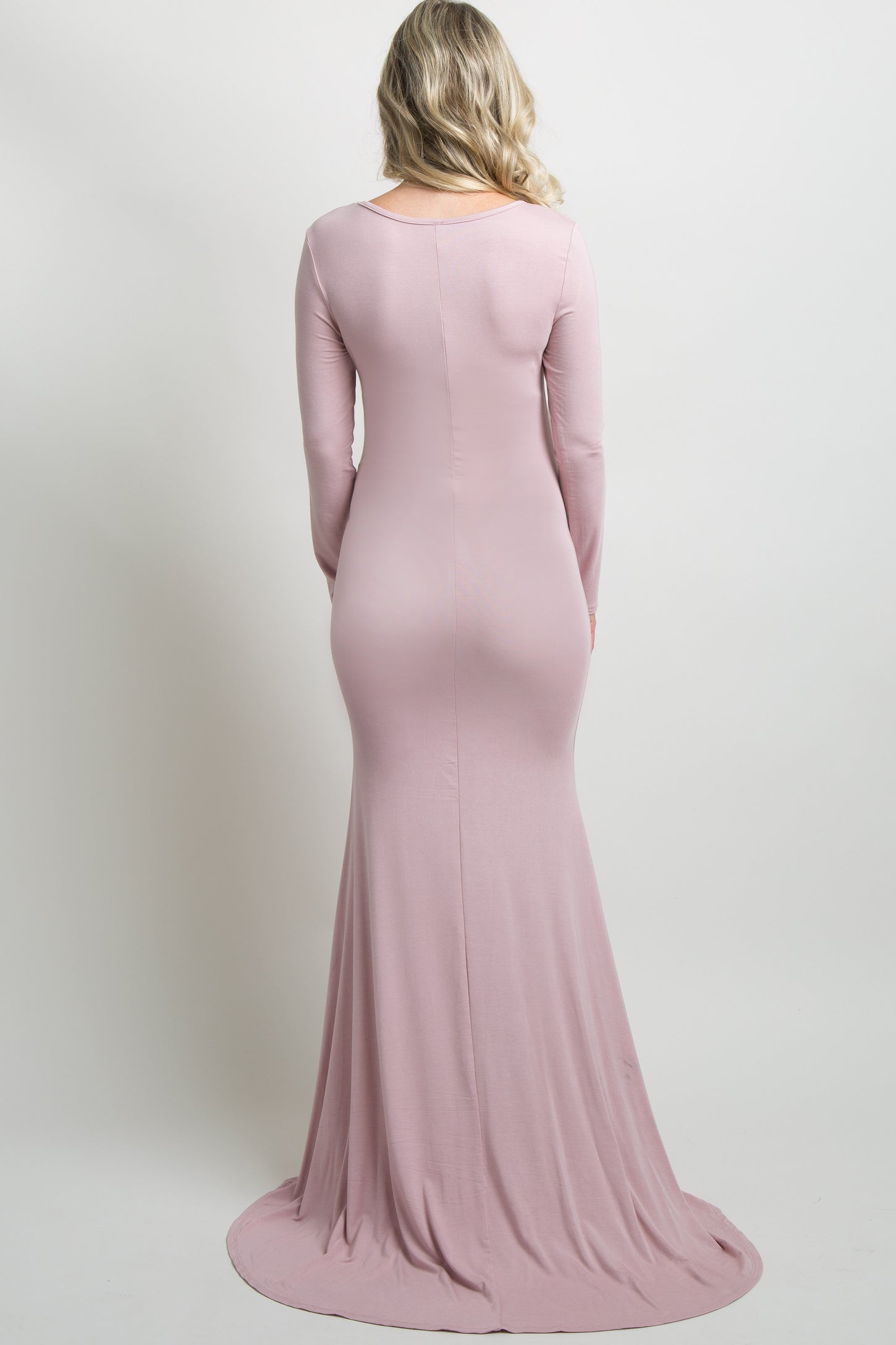 pink blush maternity photoshoot dress Blush Pink Maternity Gown: Floral Photo Shoot Dress