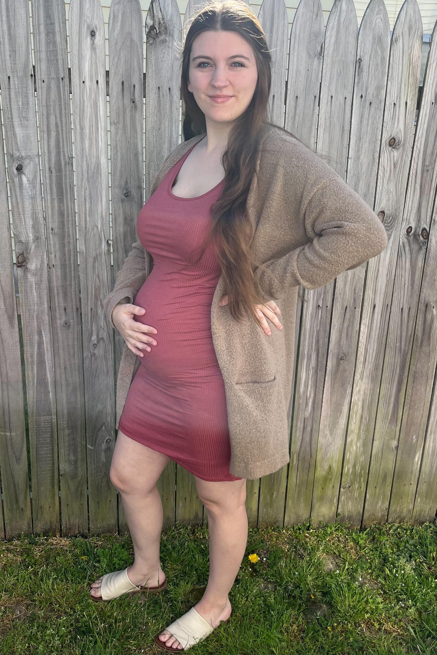 PinkBlush Rust Ribbed Ruched Sleeveless Maternity Dress PinkBlush Rust Ribbed Ruched Sleeveless Maternity Dress