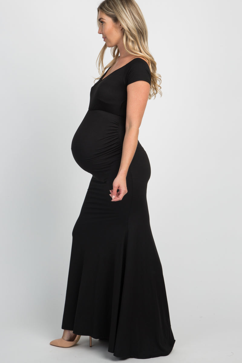 PinkBlush Black Wrap Maternity Photoshoot Gown