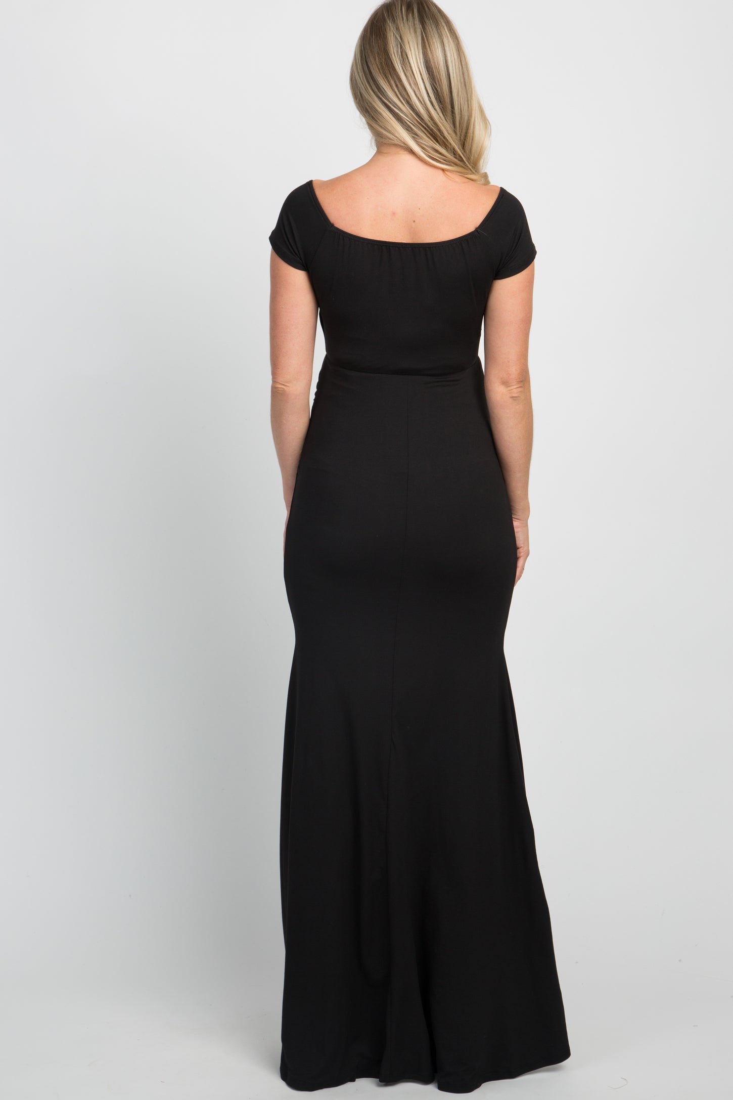 black off the shoulder wrap dress Heather Black Off Shoulder Wrap Mini Dress - US 12