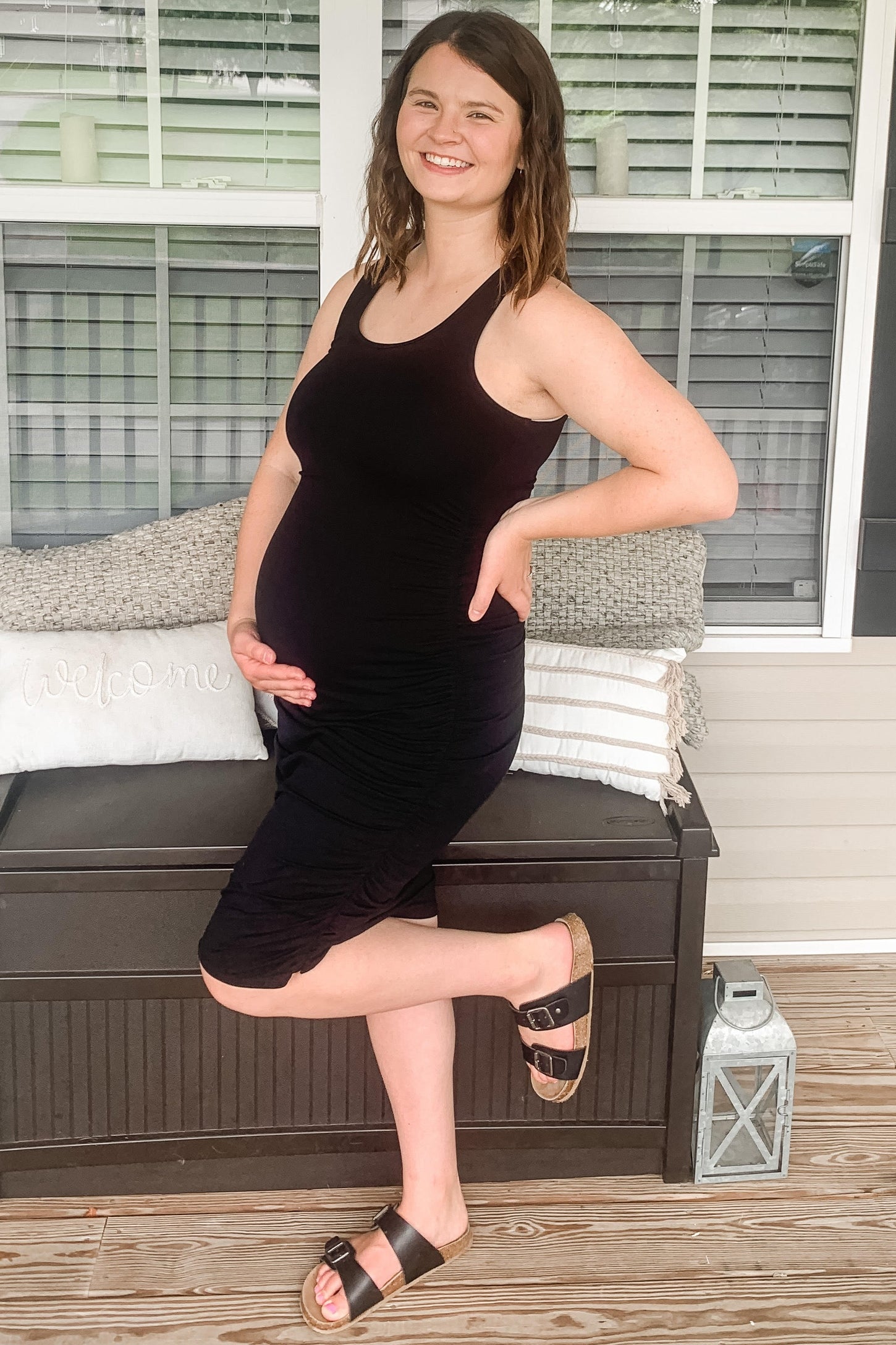 Black Solid Ruched Fitted Maternity Bodycon Midi Dress PinkBlush Black Solid Ruched Fitted Maternity Bodycon Midi Dress PinkBlush