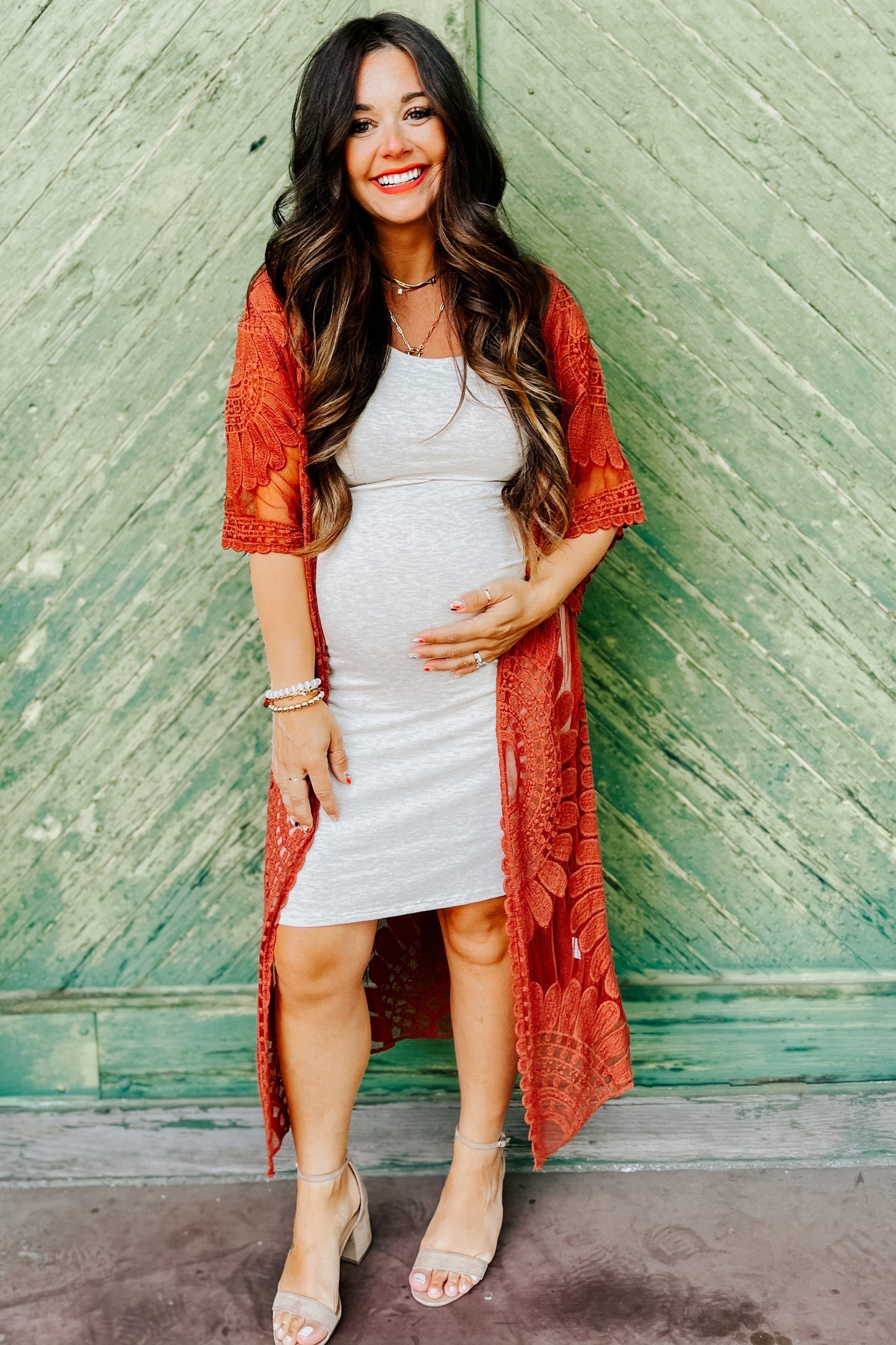 PinkBlush Beige Ruched Fitted Maternity Dress PinkBlush Beige Ruched Fitted Maternity Dress