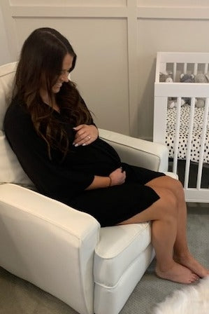 PinkBlush Black Delivery/Nursing Maternity Robe