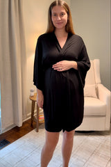 PinkBlush Black Delivery/Nursing Maternity Robe