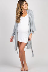 PinkBlush Heather Grey Delivery/Nursing Maternity Robe