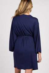 PinkBlush Navy Blue Delivery/Nursing Maternity Robe