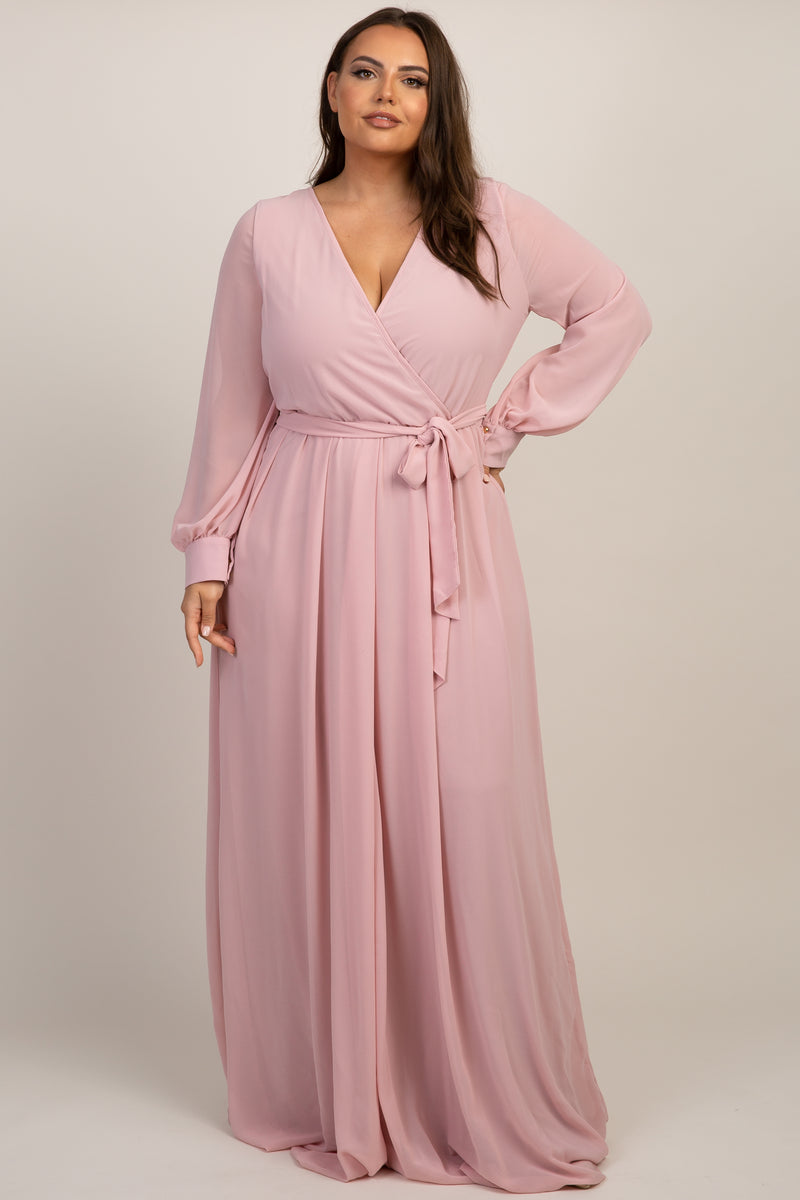 Wrap Dress Pink Chiffon Dress With Sleeves Light Pink Chiffon Long Sleeve Pleated Plus Maxi Dress Wrap Dress Pink Chiffon Dress With Sleeves Light Pink Chiffon Long Sleeve Pleated Plus Maxi Dress