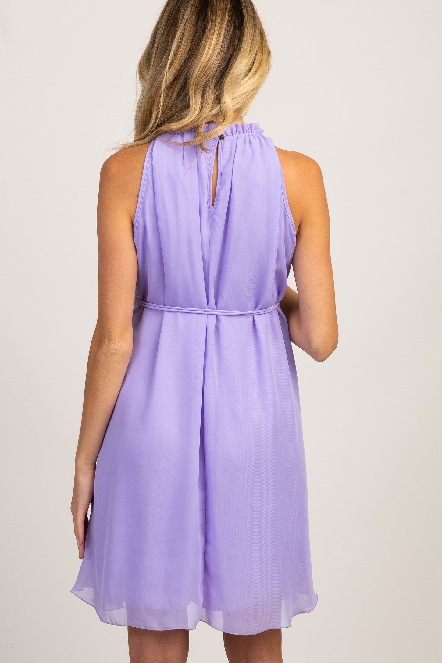 PinkBlush Lavender Chiffon High Neck Maternity Dress PinkBlush Lavender Chiffon High Neck Maternity Dress