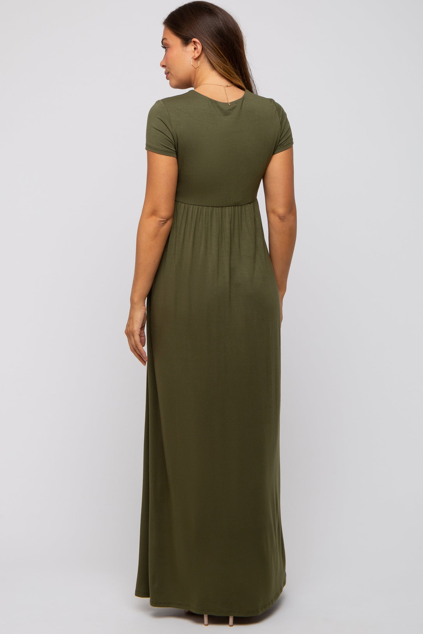 PinkBlush Olive Draped Maternity/Nursing Maxi Dress PinkBlush Olive Draped Maternity/Nursing Maxi Dress